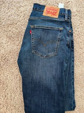 Levi's Men's Slim Straight Jeans - Dark Blue Denim